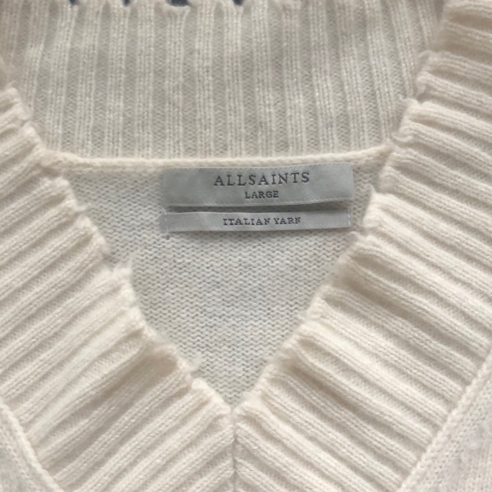 All Saints cashmere sweater. Ivory